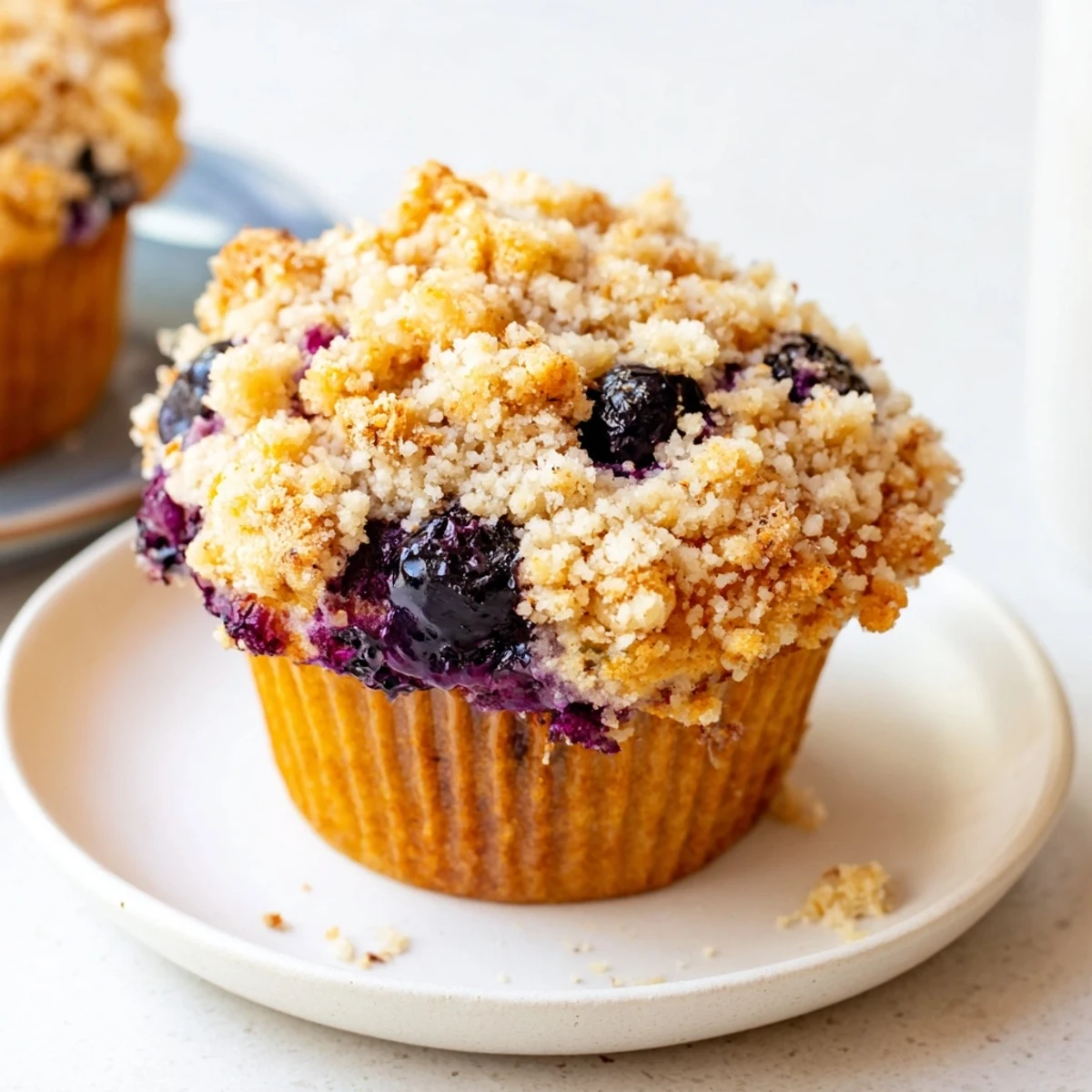 Freshly baked and fragrant homemade blueberry muffins: perfect for brunch or a sweet snack.