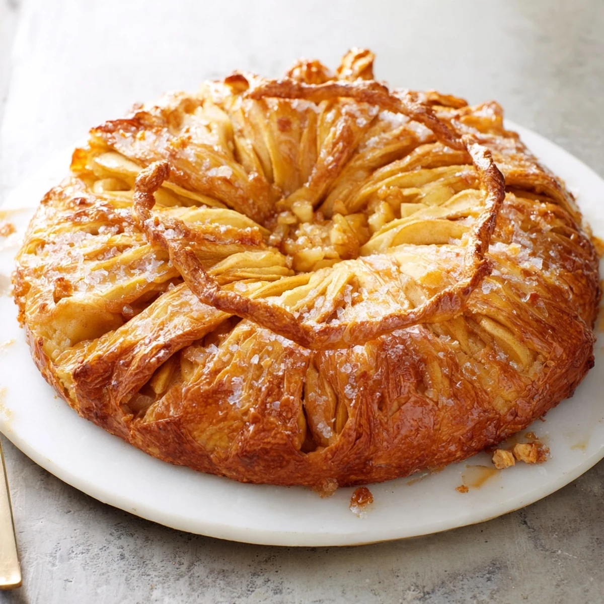 Freshly baked homemade golden apple turnover pastries, perfect for a cozy fall dessert, looking absolutely delicious.