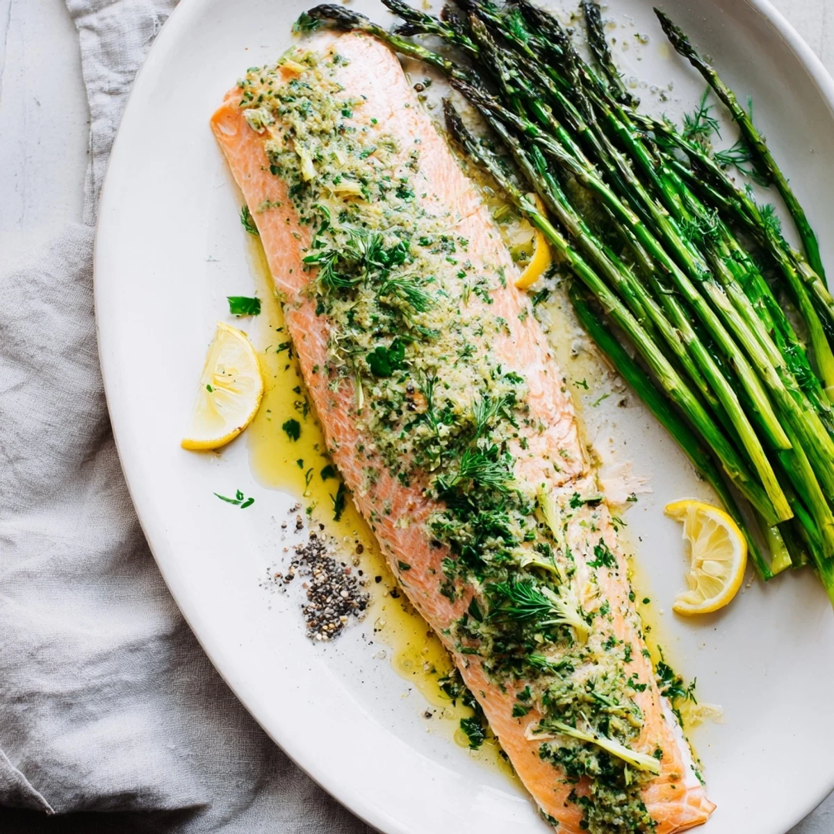 Easy Herb-Crusted Salmon Asparagus