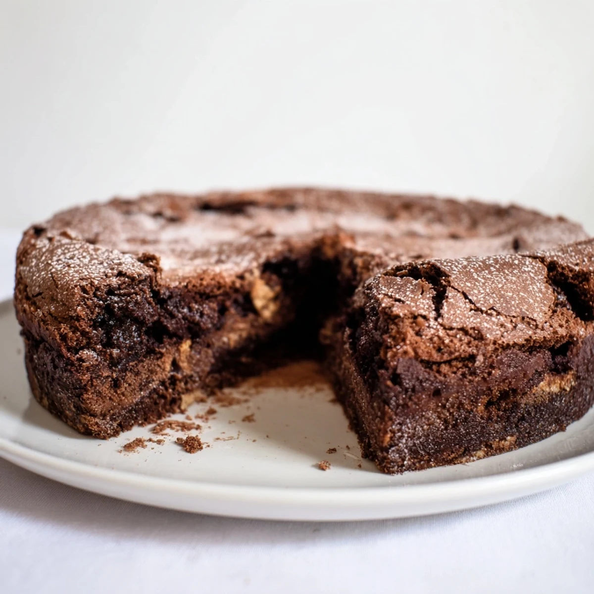 Rich, dark chocolate filling fills a crisp tart shell, showcasing this stunning Decadent Dark Chocolate Brownie Tart.