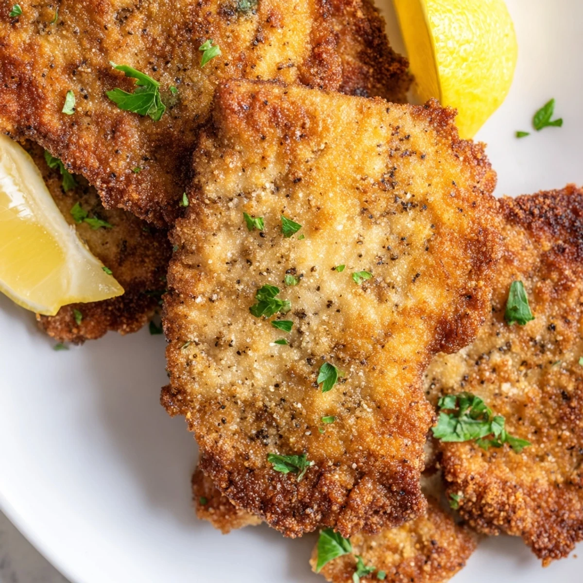 Imagine the aroma: This German Schnitzel features tender, pan-fried cutlets, cooked to a perfect crisp.