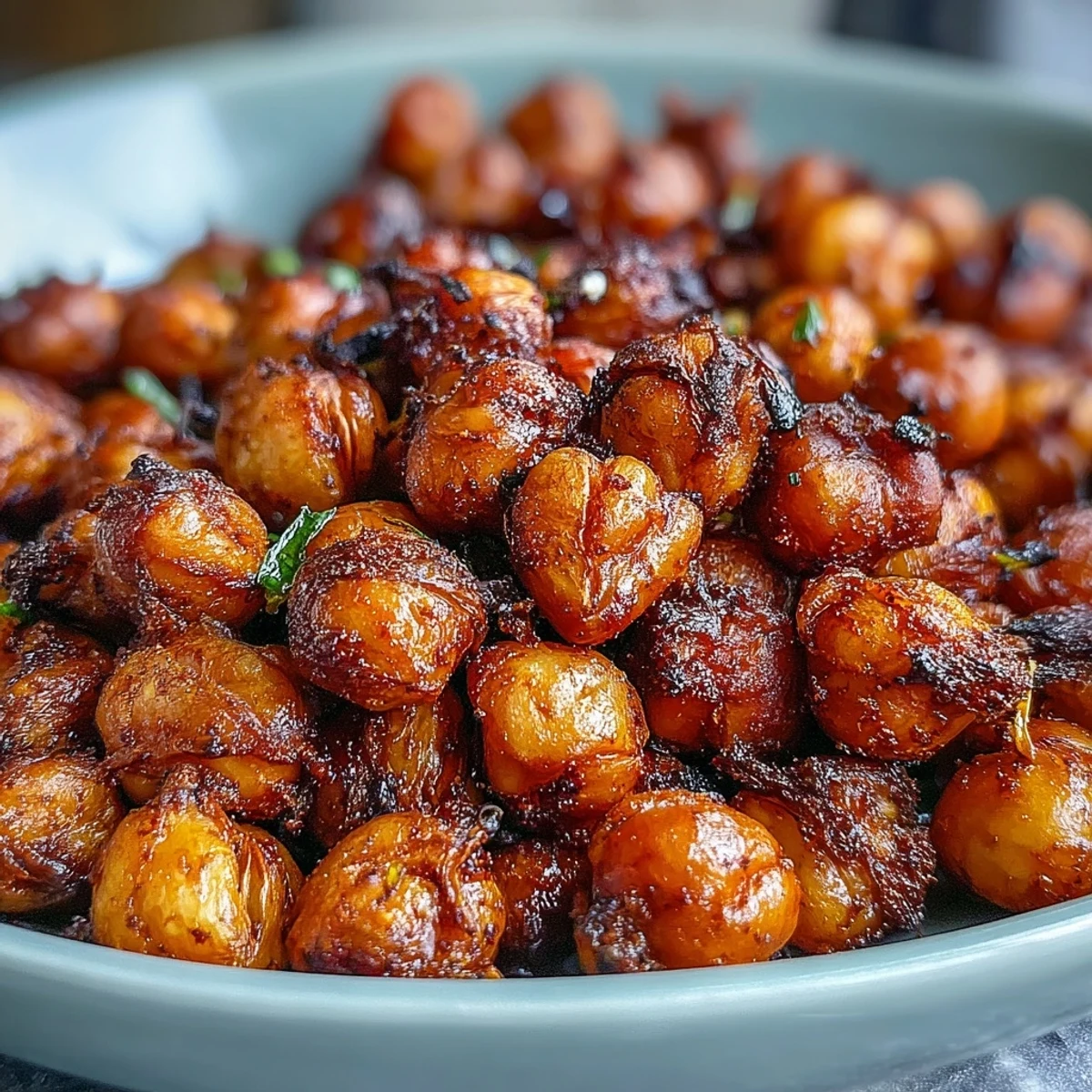 Savory Crispy Chickpea Snack paired with fresh lemon wedges, ready to be enjoyed as a crunchy treat.