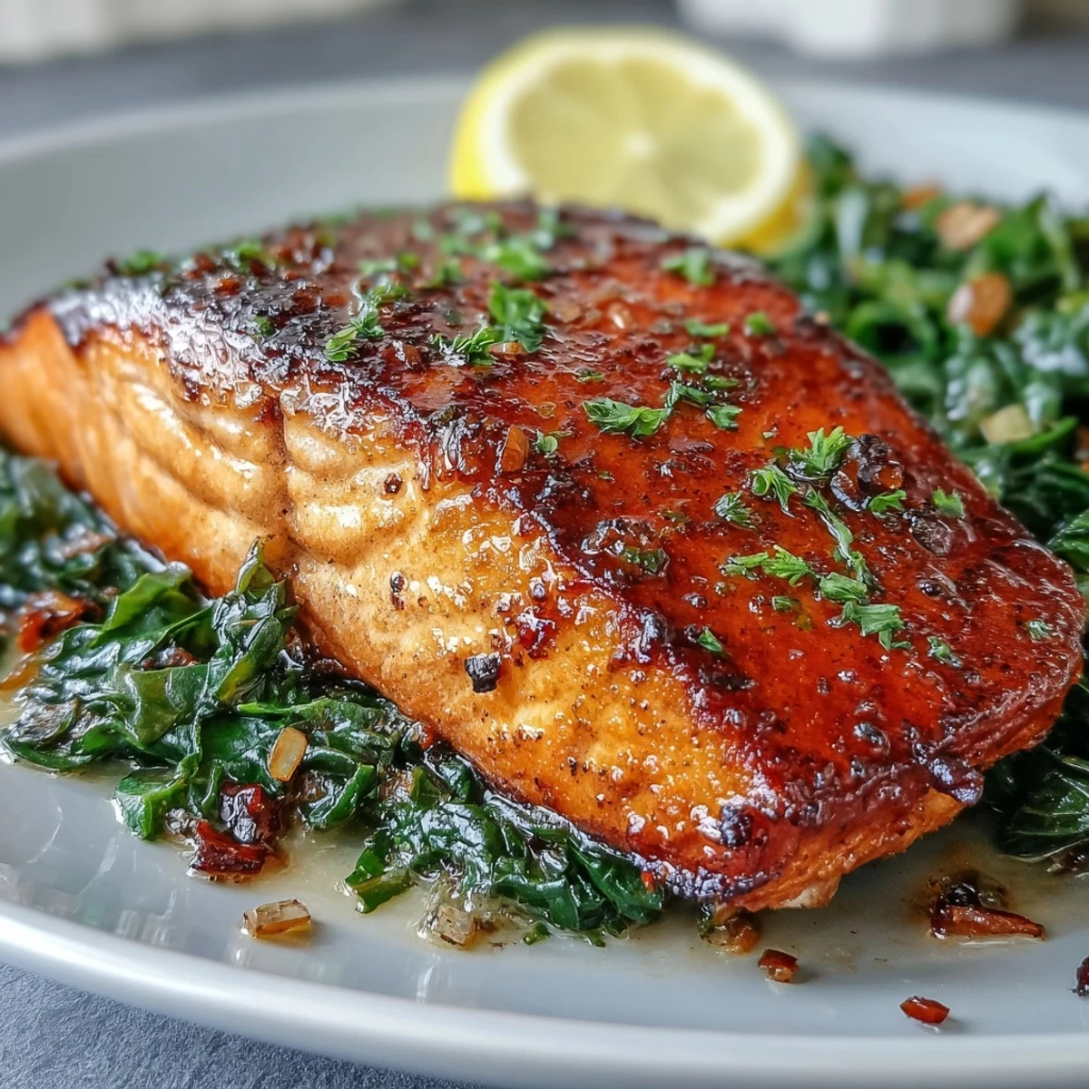 Air Fryer Salmon and Swiss Chard