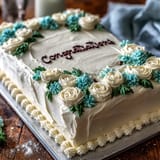 Graduation Sheet Cake Buttercream Roses