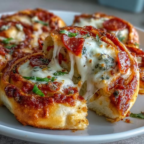Golden-baked Tortilla Pizza Rolls spiral open, revealing molten mozzarella, zesty tomato sauce, and crispy pepperoni on a baking sheet.