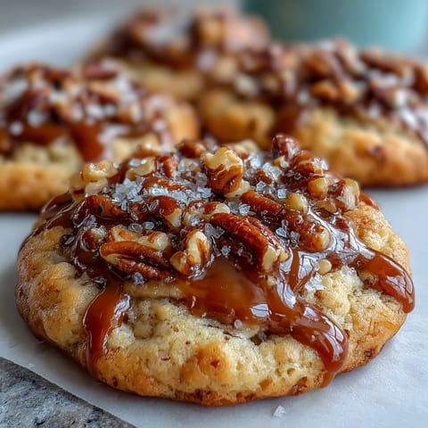 1. Decadent butter pecan cookies with swirls of gooey caramel, loaded with toasted pecans for rich, nutty flavor.  