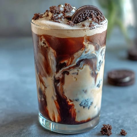 A creamy cold brew coffee blended with chocolate sandwich cookies for a cookies-and-cream twist.