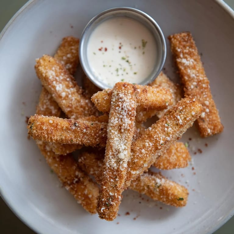 Delicious, oven-baked Parmesan zucchini fries, perfectly crispy, ready to be dipped and devoured.