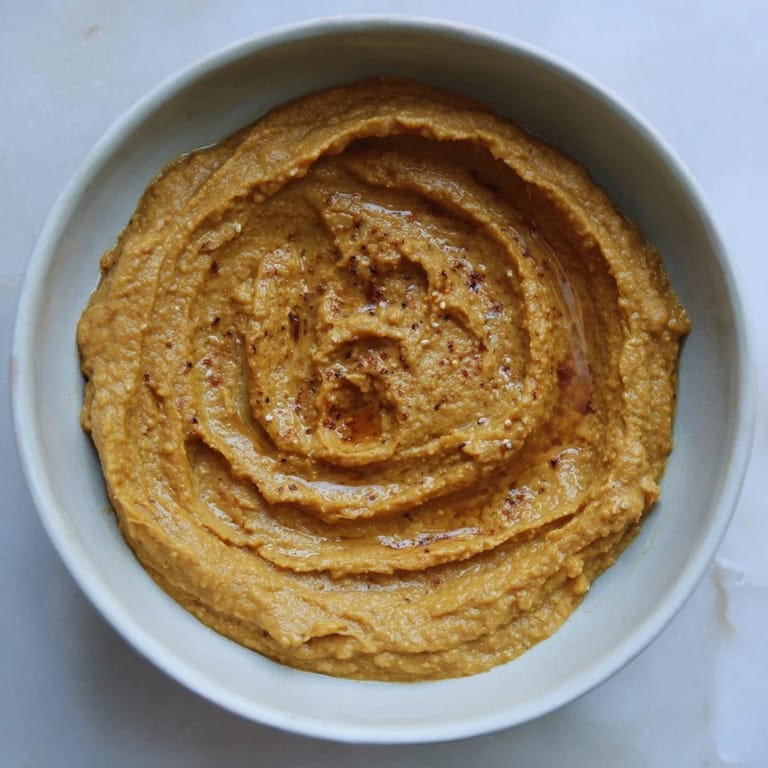 Thick, creamy roasted pumpkin soup, garnished with crunchy toasted seeds, a perfect vegetarian meal.