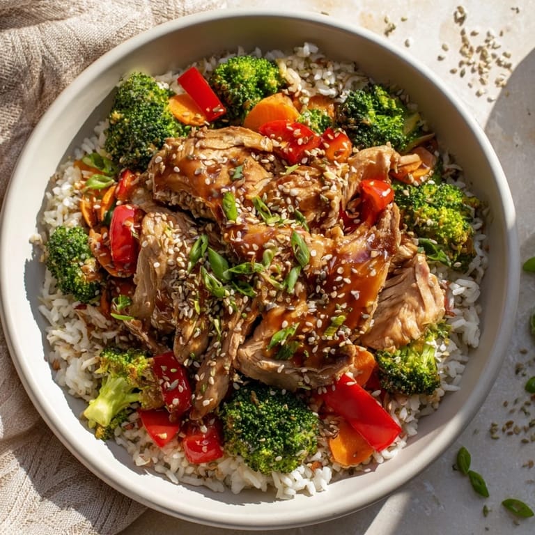 Fluffy rice and tender chicken are baked together in this savory Teriyaki Chicken and Rice.