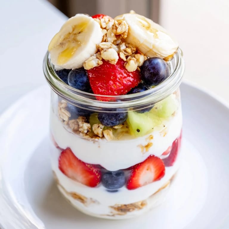 This healthy Layered Yogurt Fruit Parfait features delicious fruit and is ready in just minutes!