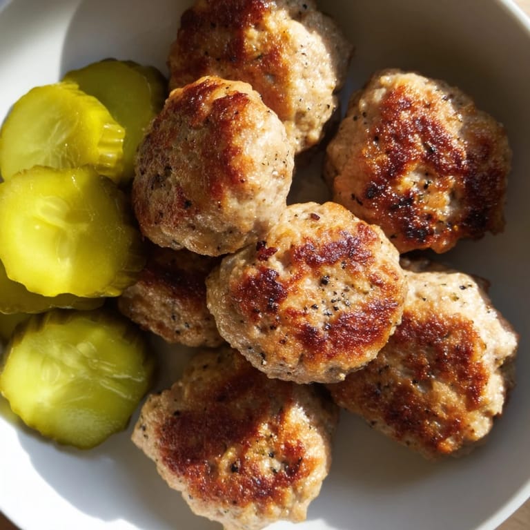 Freshly cooked Danish Frikadeller, showcasing their tender texture, ideal for serving with rye bread.