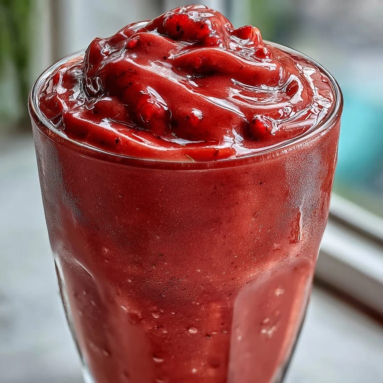 Blending Guava Juice Smoothie with frozen mixed fruit and Greek yogurt for a creamy, refreshing drink.