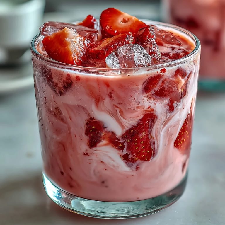 A sweet-tart pink starburst-inspired drink blending berry flavors, vanilla syrup, and coconut milk for a refreshing summer sip.