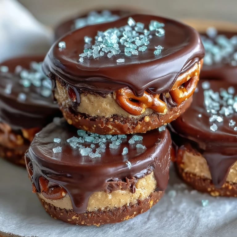 Salty pretzel base meets rich peanut butter filling and decadent chocolate topping in these easy no-bake cups.