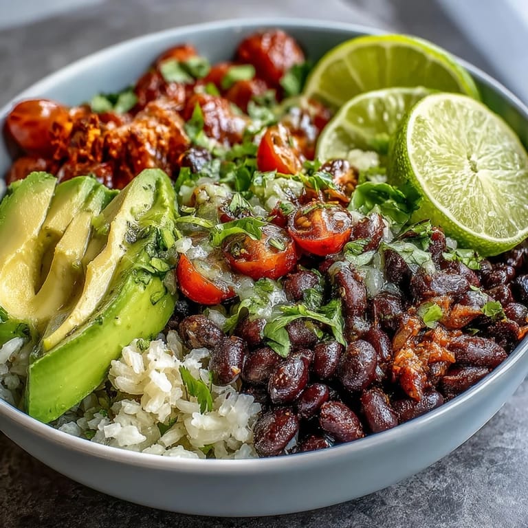 Enjoy this easy plant-based taco bowl bursting with fresh veggie flavors.
